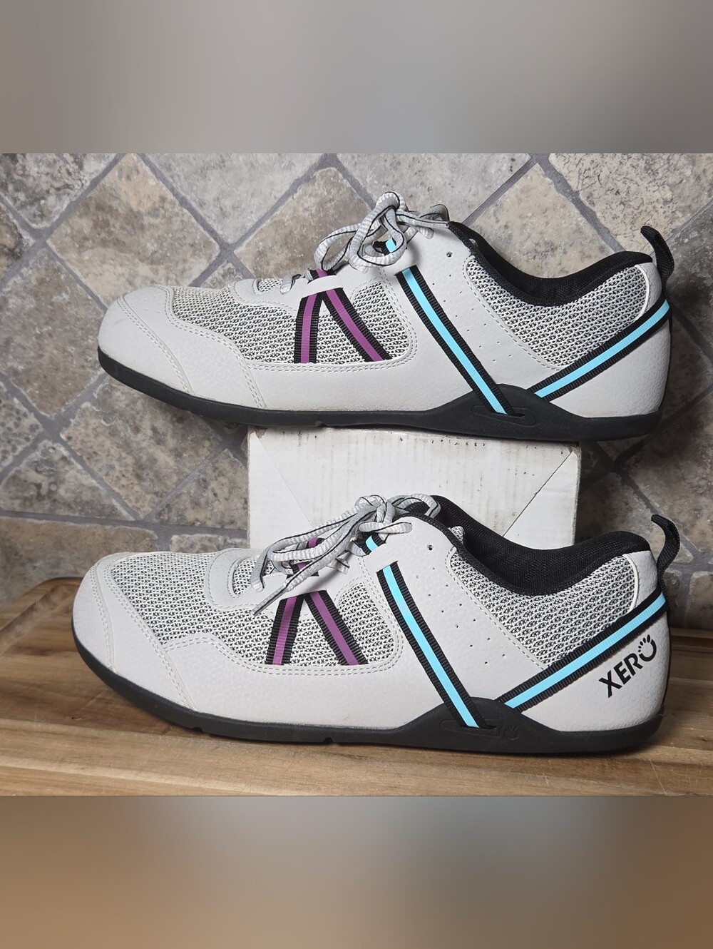 The Xero Prio Women's size 11 Medium width Barefoot Shoes in Grey Teal Purple